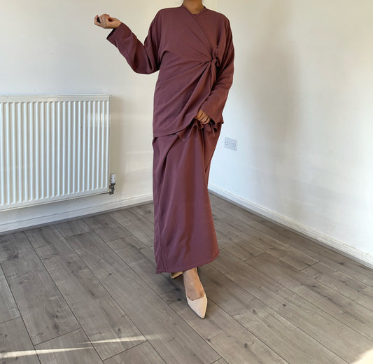 Saki abaya wrap dress (2-piece)